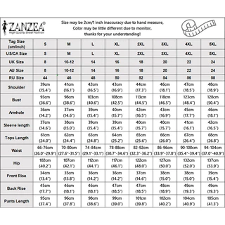 ZANZEA ใส่ ซานเซีย ผู้หญิงเกาหลีลําลองแขนสามในสี่กระเป๋าพิมพ์จีบออกแบบท็อปส์กางเกง