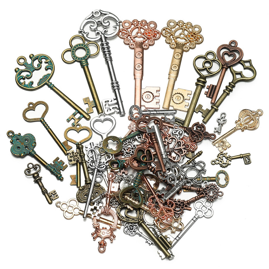 St.kunkka 20g (7 ~ 85 มม.) โบราณ Bronze Key จี้ผสม Retro Alloy Key จี้สําหรับ DIY เครื่องประดับจี้ของที่ระลึกหัตถกรรม