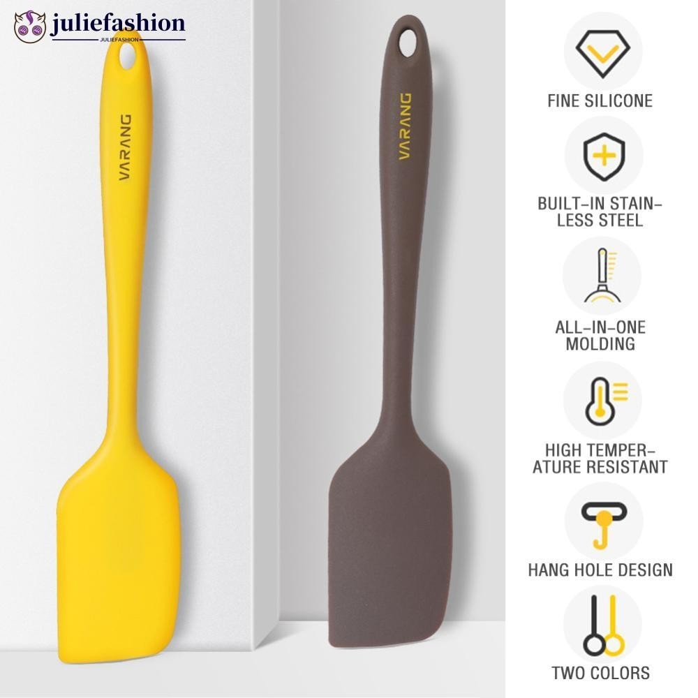 JULIEFASHION ครัวซิลิโคนครีมบัตเตอร์เค้กไม้พาย Scraper เค้กครีม Scraper Nonstick Butter Spatula เค้กเบเกอรี่เครื่องมือ T4X3
