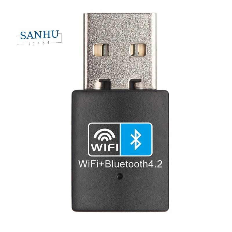 【sanhui14b4 】USB Wifi อะแดปเตอร์ที่รองรับบลูทูธ V4.2 การ์ดเครือข่ายไร้สาย Wifi เสาอากาศเครื่องส่งสัญญาณ PC Lan ตัวรับสัญญาณอินเทอร์เน็ตเปลี่ยน