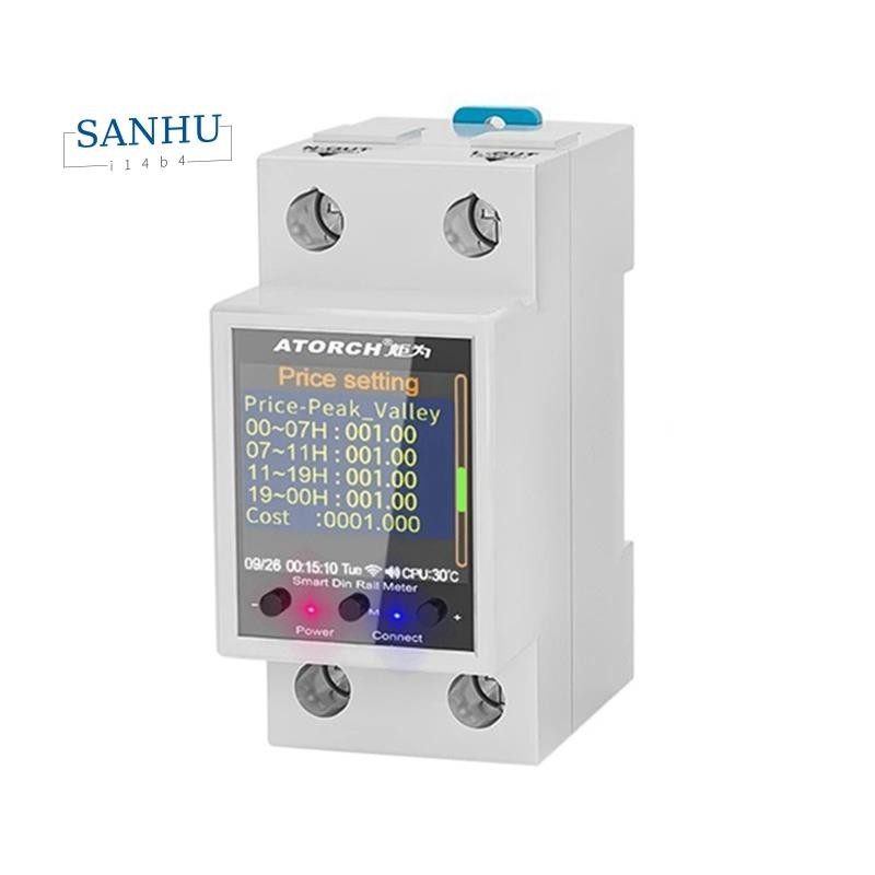 【sanhui14b4 】ATORCH Gr2pw มิเตอร์ไฟฟ้า Tuya WiFi Rail Power Energy Meter AC50-320V Digital Display M