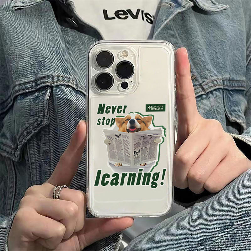 Ins น่ารัก Blue Puppy โปร่งใสเคสโทรศัพท์สําหรับ iPhone 16 Promax 15 Promax 12 13 Mini 14plus 11 Pro Max X XS XR XS Max 7 8 plus Se2020 6G 6Plus