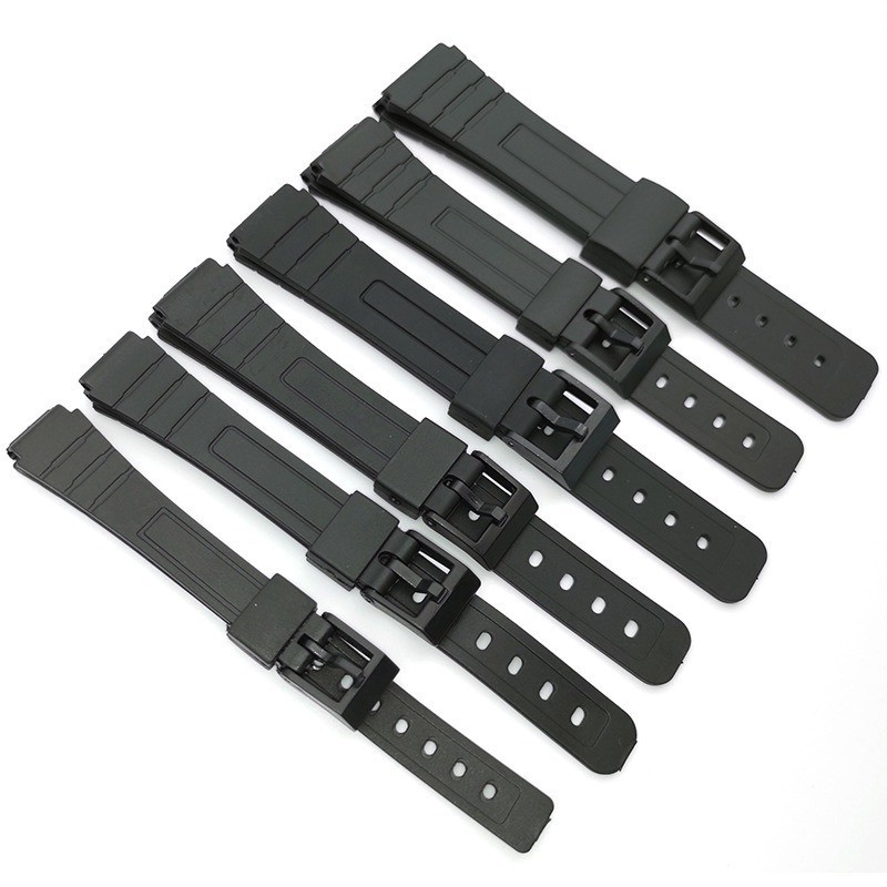 12/14/16/18/20/22 มม.สายนาฬิกาซิลิโคนสําหรับ Casio W800H กีฬายางนุ่ม Universal Wristbelt สําหรับ SGW400 F91W F84 F105/108/A158/168