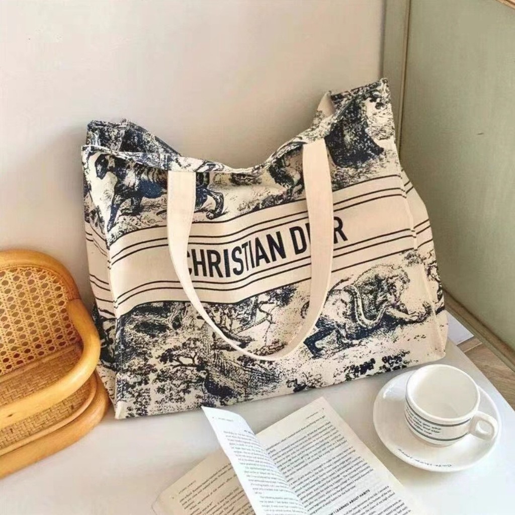 Zoo Cotton Linen Large-cape New Style One-Shoulder Student Canvas Bag Mommy All-Match Eco @