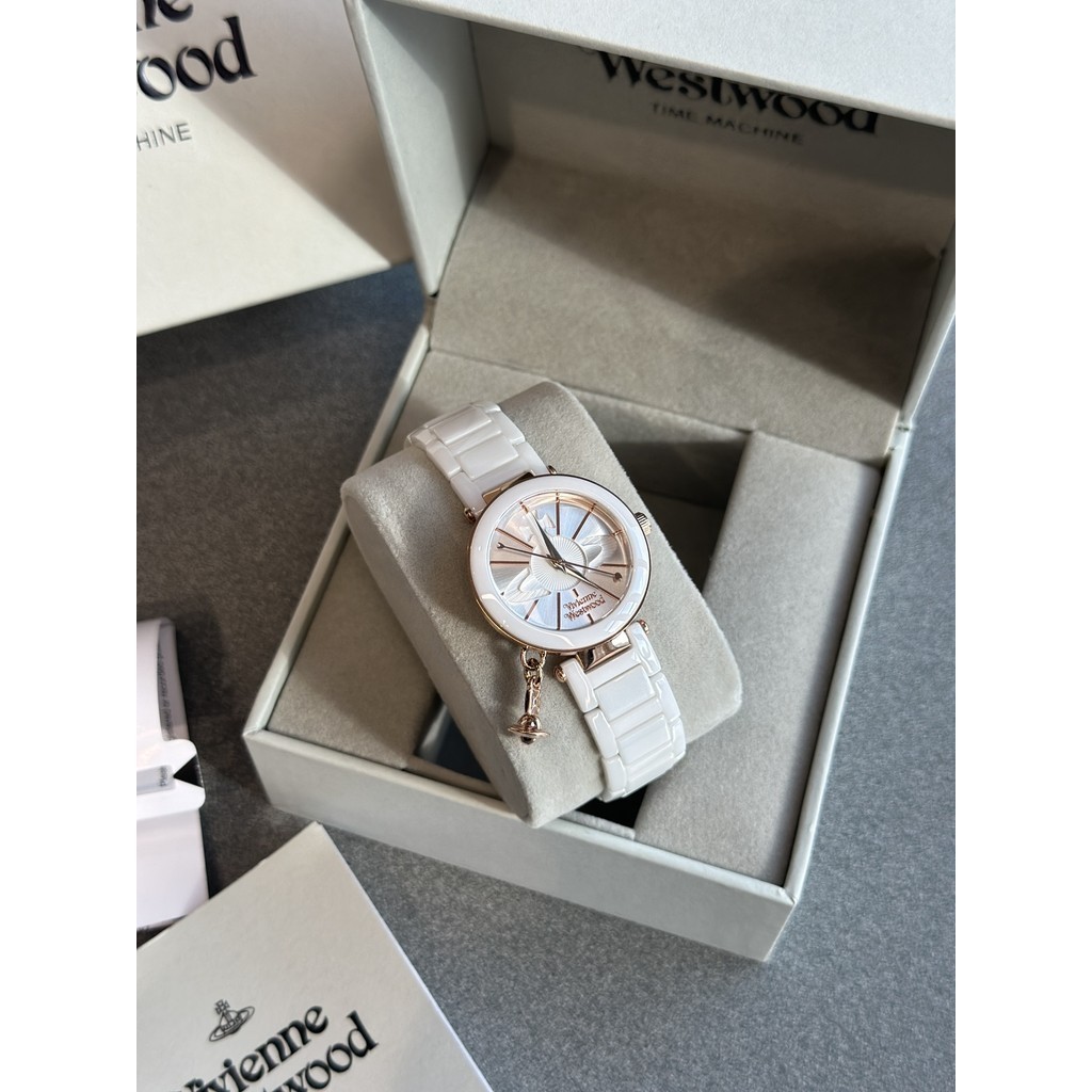 Vivienne Westwood Special White Ceramic Material Shixing Womens Watch 32MM