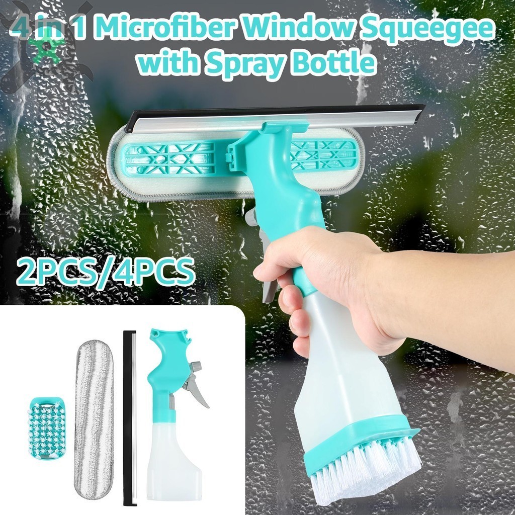4 ใน 1 ยืดหยุ่นทําความสะอาดหน้าต่างเครื่องมือสะดวกไม้กวาดหน้าต่างสําหรับงานบ้าน ร้านค้า7760