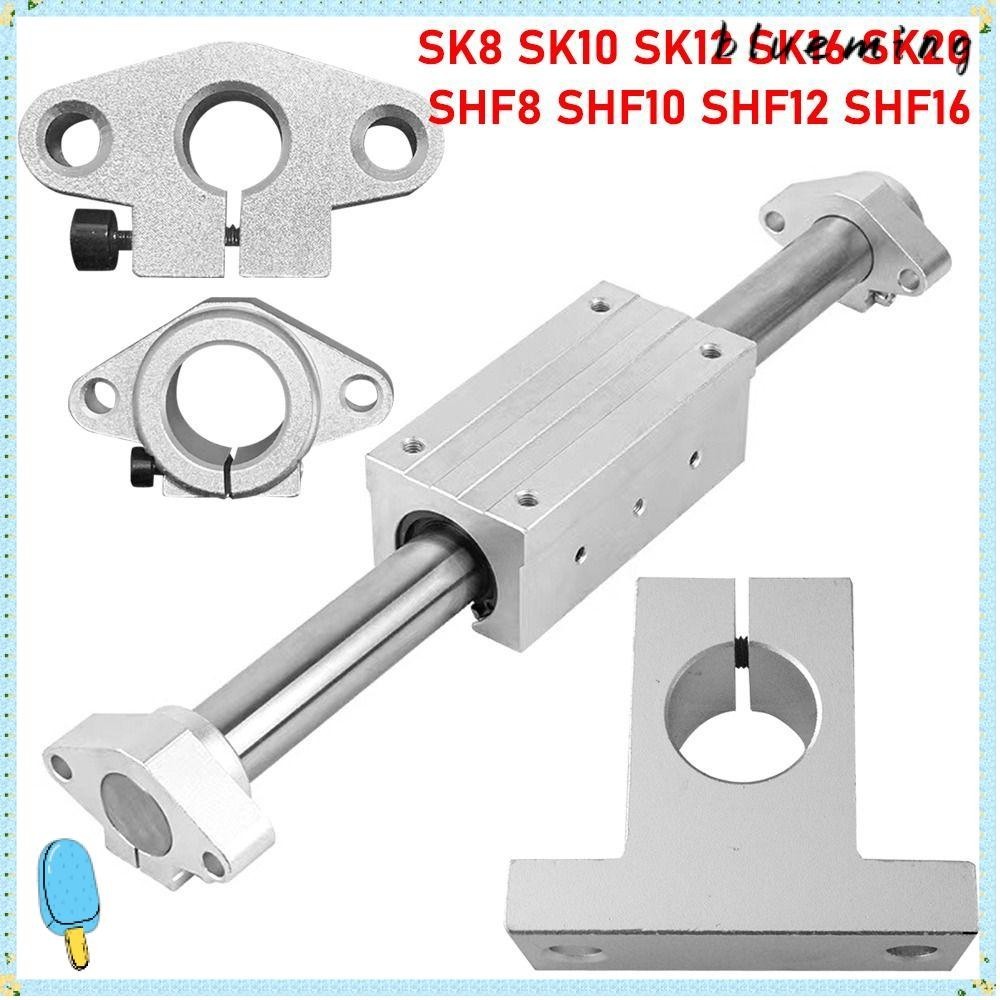 Blueming2 อะไหล่เราเตอร์แบริ่งเชิงเส้น CNC SK8 SK10 SK12 SK16 SK20 รองรับเพลาราง อะลูมิเนียมอัลลอย ทนทาน สําหรับเครื่องพิมพ์ SHF8 SHF10 SHF12 SHF16 XYZ 1 ชิ้น