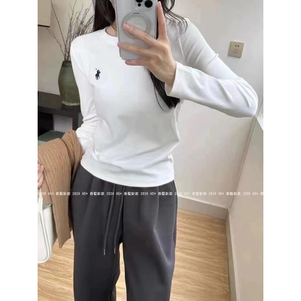 บาลามี สไตล์บางแขนยาวไหล่อย่างเป็นทางการผู้หญิงถักเสื้อยืดฤดูใบไม้ร่วง จุดต่ําสุด เสื้อต้นฤดูใบไม้ร่วงสไตล์ปักผิวผิดปกติ
