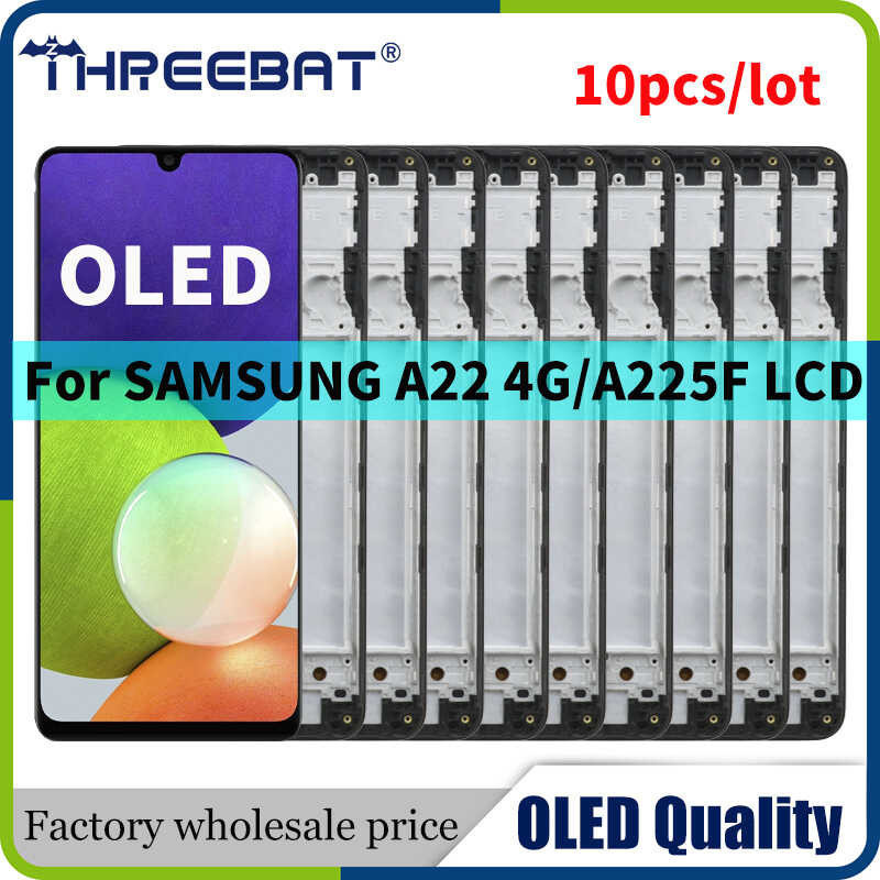 10pcs/lot Wholesale Pantalla OLED For SAMSUNG A22 4G A225F A225F/DS A225M A225M/DS LCD Display Tou