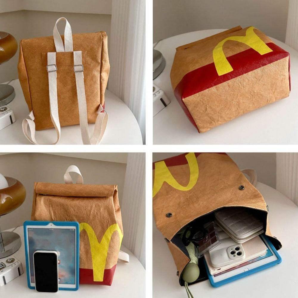 Jeremy1 กระเป๋าเป้สะพายหลังของ McDonald, กระเป๋าถือ Letter DuPont Paper Bag, การ์ตูนแบบพกพากันน้ํา Starbucks Nylon Bag Travel