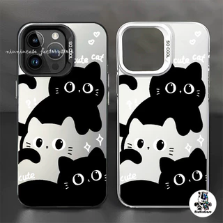 🔥ส่งจากไทย🔥 เคสไอโฟน11/12/13/14/15 Pro Max Cute Black Cat TPU Matte Case For iPhone 11,12,13,14,15,13PM,14PM,15PM เคส