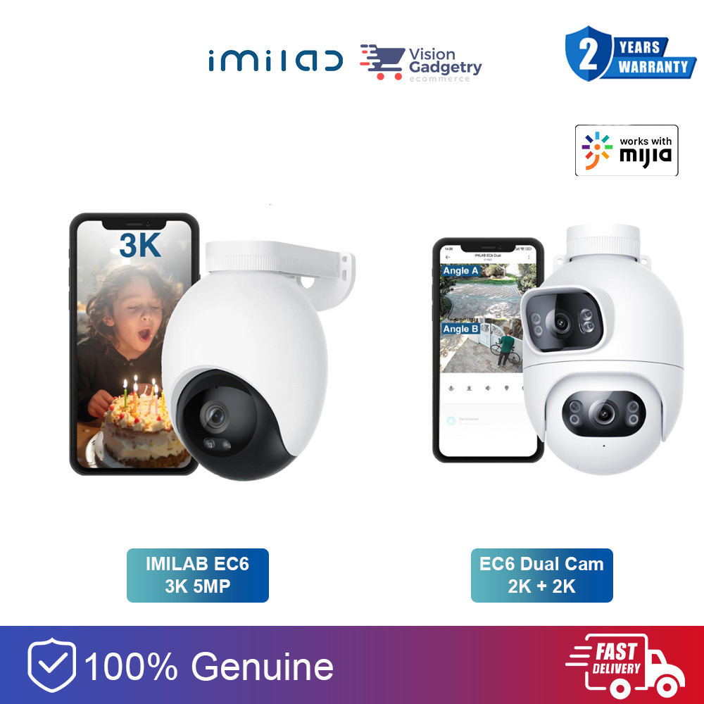Imilab EC6 Dual EC5 Floodlight กันน้ํากลางแจ้งกล้อง IP กล้องวงจรปิด PTZ 6MP 5MP 2K CMSXJ68A CMSXJ65A