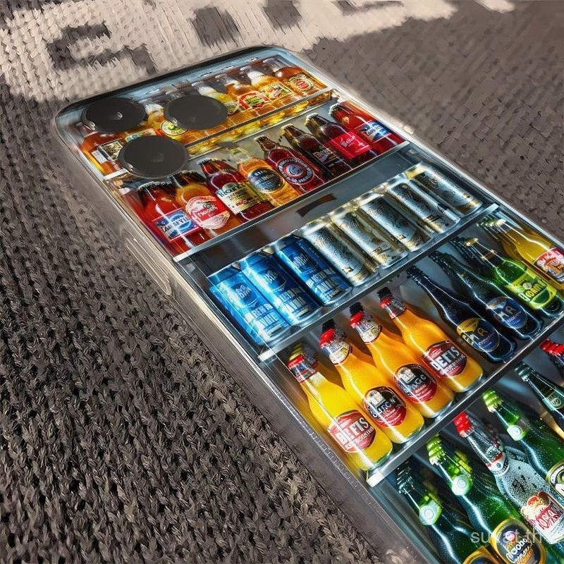 ตู้เย็นเบียร์ที่สร้างสรรค์และมีสไตล์เคส iPhone เข้ากันได้กับ iPhone 11 xsmax 15pro 15/14PROMAX 11 12 13 PROMAX เคสมือถือ11 13 14 Pro XR XS เคสนิ่ม7/8PLUS เคสใสกันฝุ่น n83x - รูปที่ 3