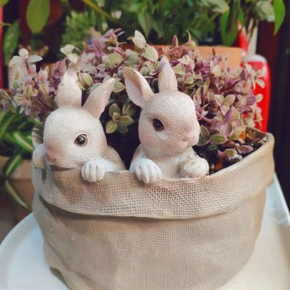 【พร้อมส่ง】แต่งสวน /ตกแต่งสวน/ของแต่งบ้าน เน็ตแดงมูลค่าสูงน่ารักกระต่ายน้อยระเบียงสวนจำลองกระถางดอกไม้สวนเนื้อกระถางดอกไม้ตกแต่งภูมิทัศน์ ราคา ถูกที่สุด ดีลบีเคเค แกลเลอรีภาพที่ 5