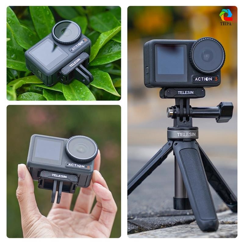 Telesin อะแดปเตอร์กล้องแอคชั่นแคมเมราสําหรับอุปกรณ์เสริม DJI OSMO Action 3 paudnef.th
