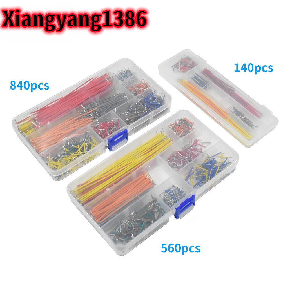 140 ชิ้น 560 ชิ้น 840 ชิ้น Preformed Breadboard จัมเปอร์ลวดชุด 14 ความยาวสารพันสําหรับ Breadboard Prototyping Circuits
