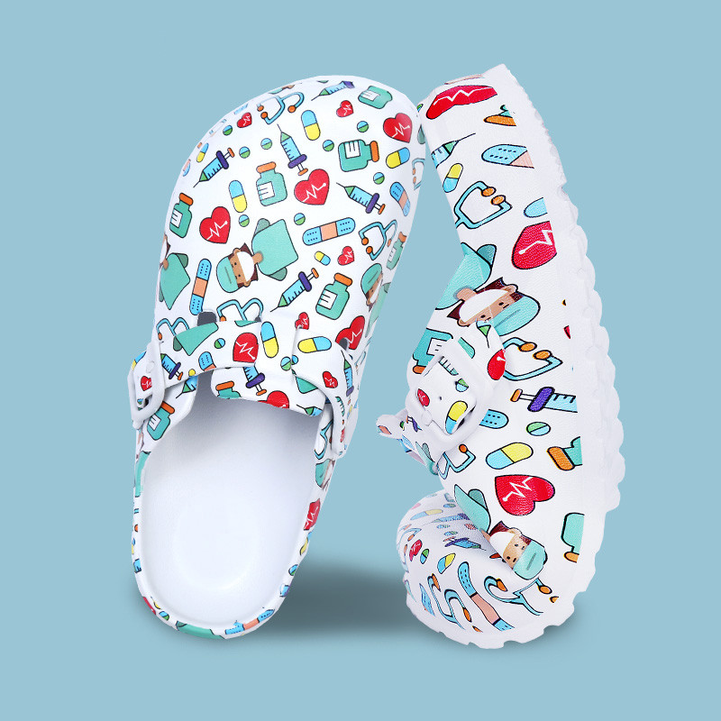 ทางการแพทย์พิมพ์พยาบาลรองเท้าแตะ Anti-slip โรงพยาบาลรองเท้าทํางาน Light ห้องผ่าตัด Clogs EVA Breathable ทันตแพทย์ Clogs X05-KTYP