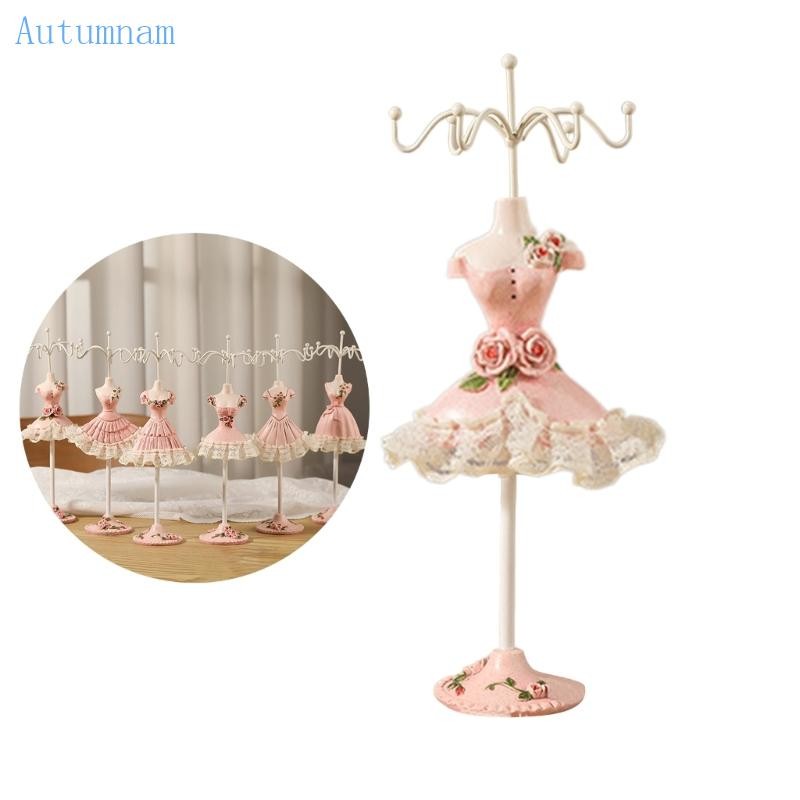 Autu Elegant Doll Model Shaped Jewelry Tower Rack ชั้นเก็บอุปกรณ์เสริมที่ละเอียดอ่อน
