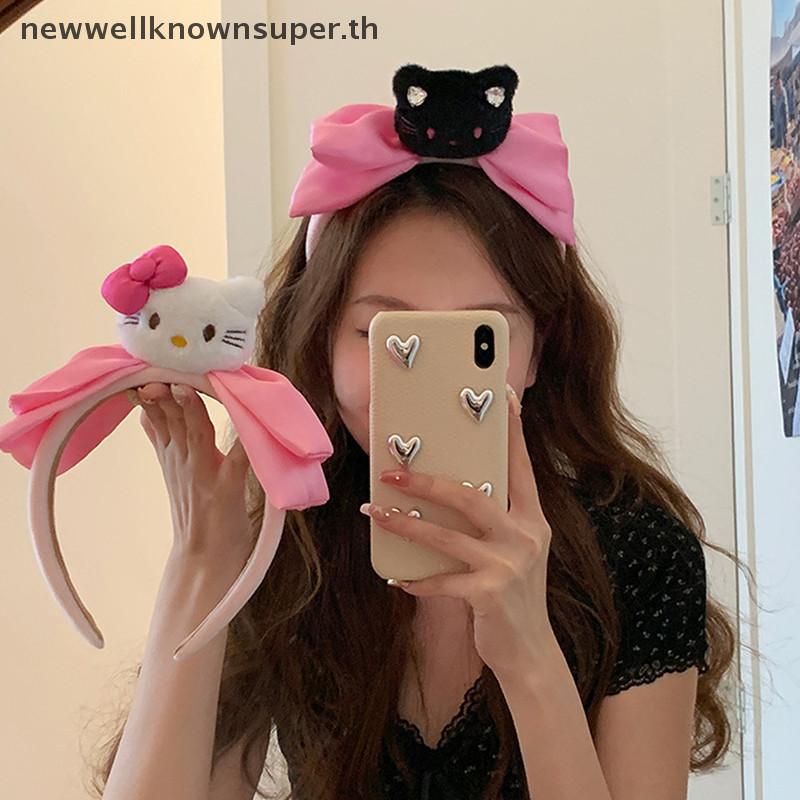 ใหม่ Kawaii Hello Kitty เชือกผมสาว Make Up Wash Face Headwear เครื่องมือ Y2K สไตล์ของขวัญ SUPER