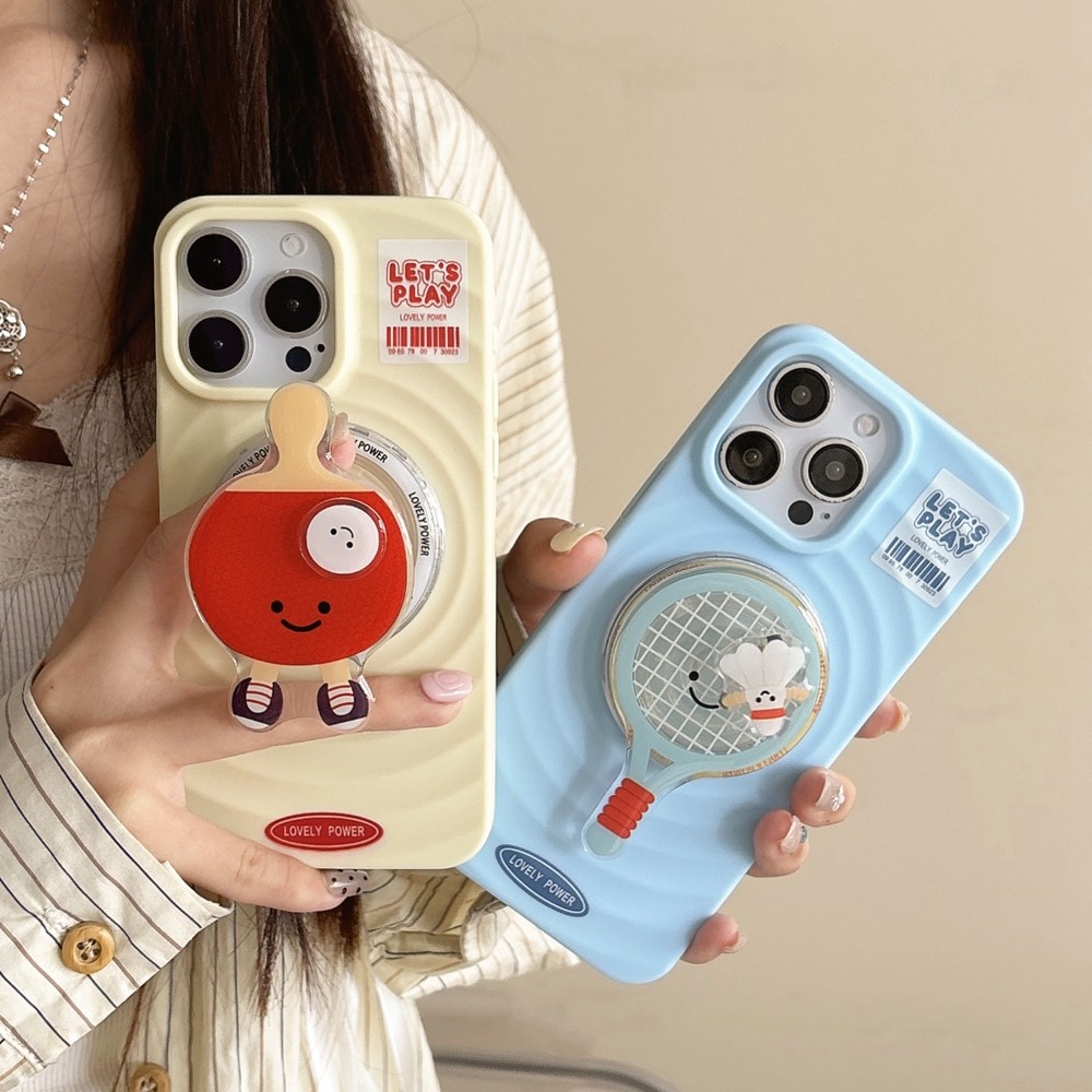 แบดมินตันและไม้ปิงปองวงเล็บแม่เหล็ก Apple 13 เคสโทรศัพท์ IPhone 15 Promax ใหม่ 14 Promax Creative 12 Pro เคสโทรศัพท์