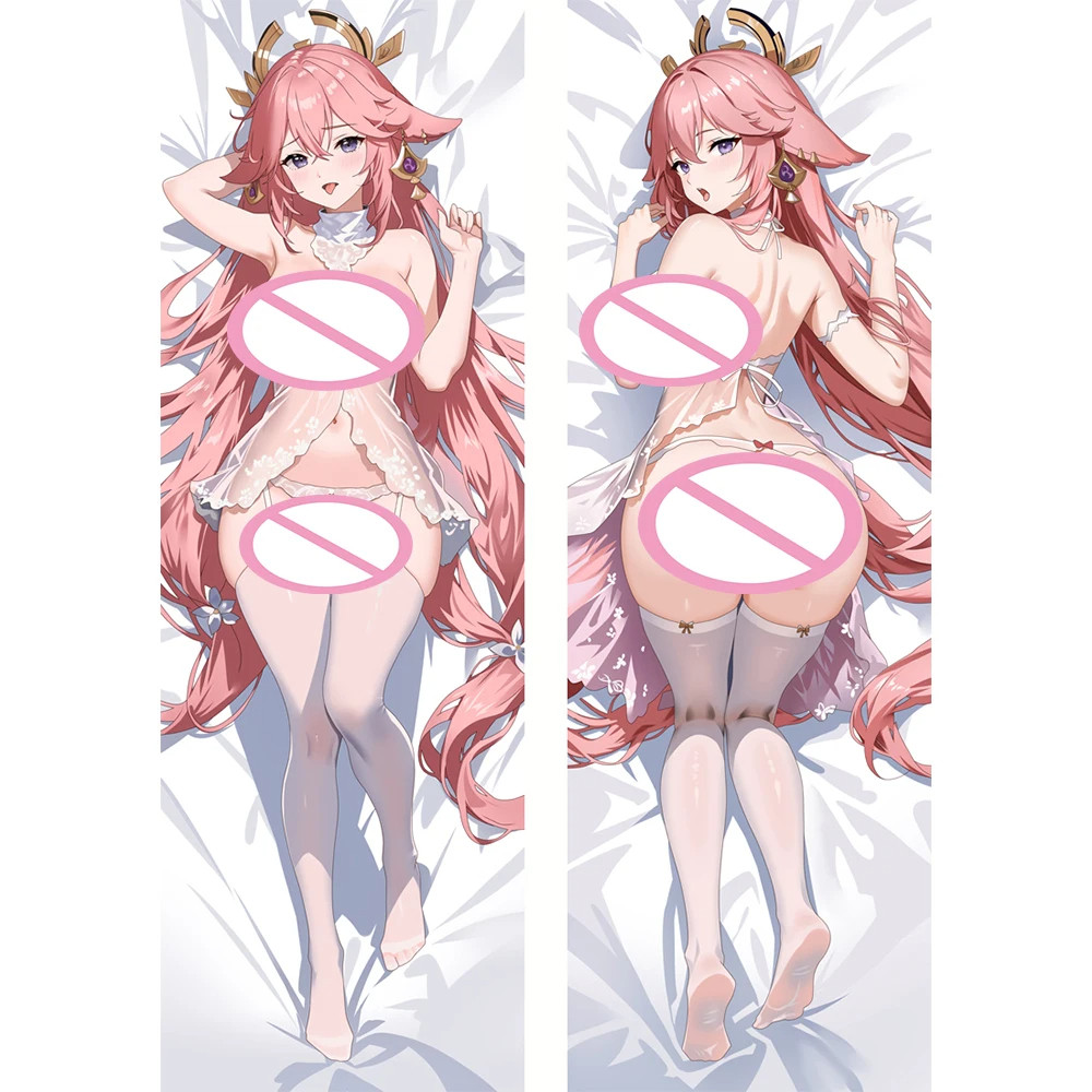 Genshin Impact Yae Miko อะนิเมะ Dakimakura Otaku Waifu ขนาดชีวิต 2 ด้านพิมพ์กอด Otaku เบาะหมอน