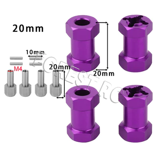 4x 1/10 อลูมิเนียม 12 มม.ล้อ Hex Hub 15/20/25 มม.ขยาย Coupler Adaptor สําหรับ RC Crawler รถอะไหล่ AXIAL AX10 SCX10 D90 CC01 F350