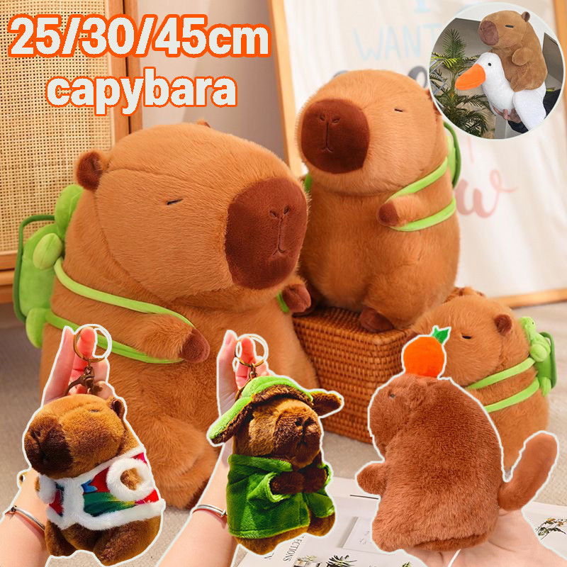 capybara ตุ๊กตาสัตว์ ของเล่น หมอนตุ๊กตาเต่าคาปิบาราน่ารัก พวงกุญแจ จี้ตุ๊กตาการ์ตูนอนิเมะ เหมาะกับของขวัญวันเกิด