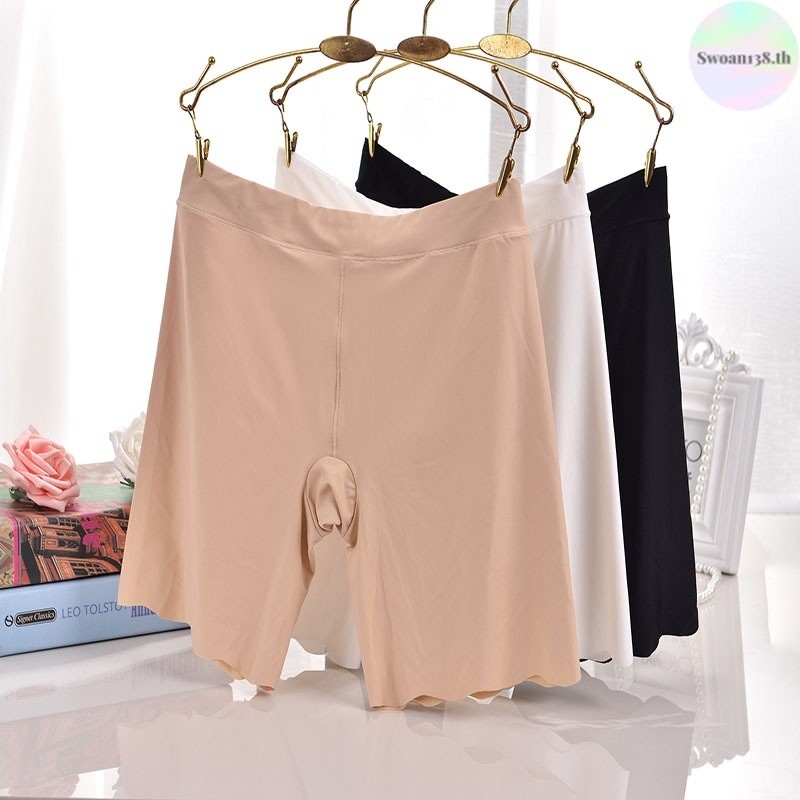 กางเกงชั้นในผู้หญิง ชุดชั้นในผ้าไหมน้ำแข็งเอวสูงควบคุมหน้าท้อง M-4XL 6 ไซส์ กางเกงเซฟตี้