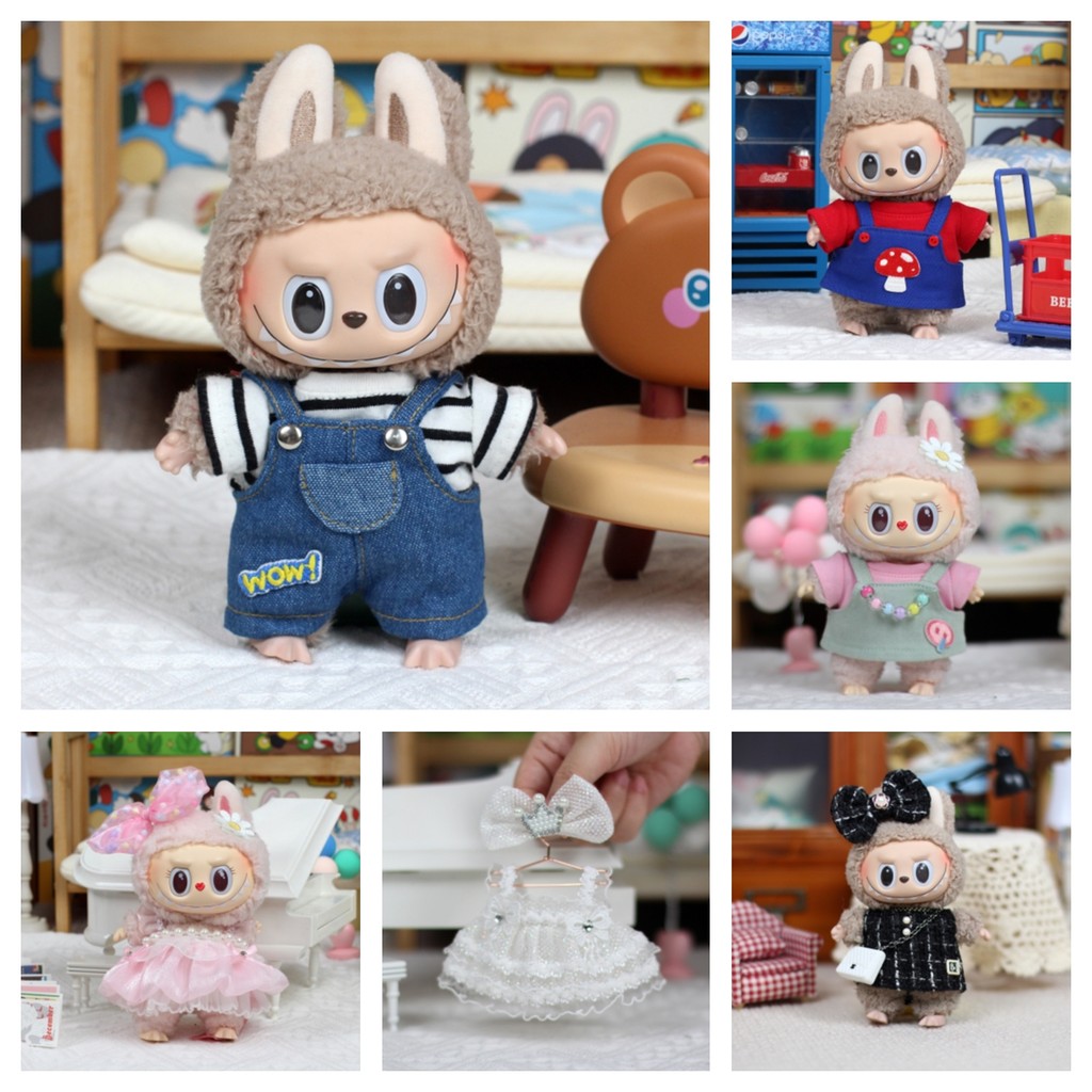 (เฉพาะกระเป๋า) สําหรับ 17 ซม. Labubu เสื้อผ้าตุ๊กตาเสื้อผ้าแฟชั่น Hoodies เสื้อผ้าตุ๊กตาสี Match Hoodies ตุ๊กตาอุปกรณ์เสริมน่ารักตกแต่ง