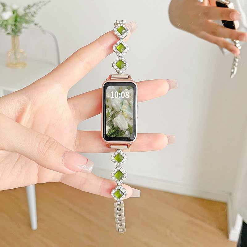 เพชรบางวงสําหรับ ต่อต้าน วงดนตรี Oppo Band 2 ผู้หญิงสร้อยข้อมือสแตนเลสสําหรับ ต่อต้าน สมาร์ทวง Oppo Smart Band 2 สายรัดข้อมือหรูหราเปลี่ยนสาย