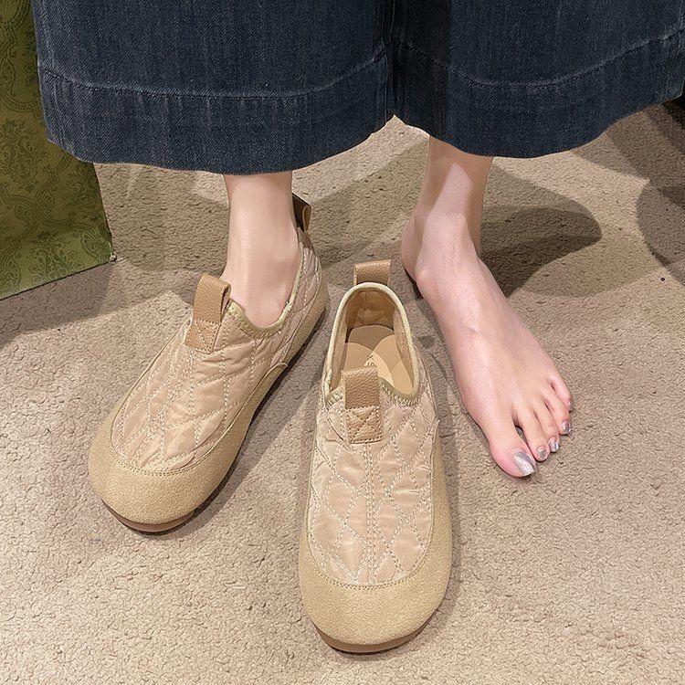 Birkenstock รองเท้าผู้หญิง 2024 ฤดูใบไม้ผลิฤดูใบไม้ร่วงสไตล์ใหม่ All-Match ปากตื้นแบนรองเท้าสบายๆ Slip-On ขี้เกียจ Lace-Up รองเท้า