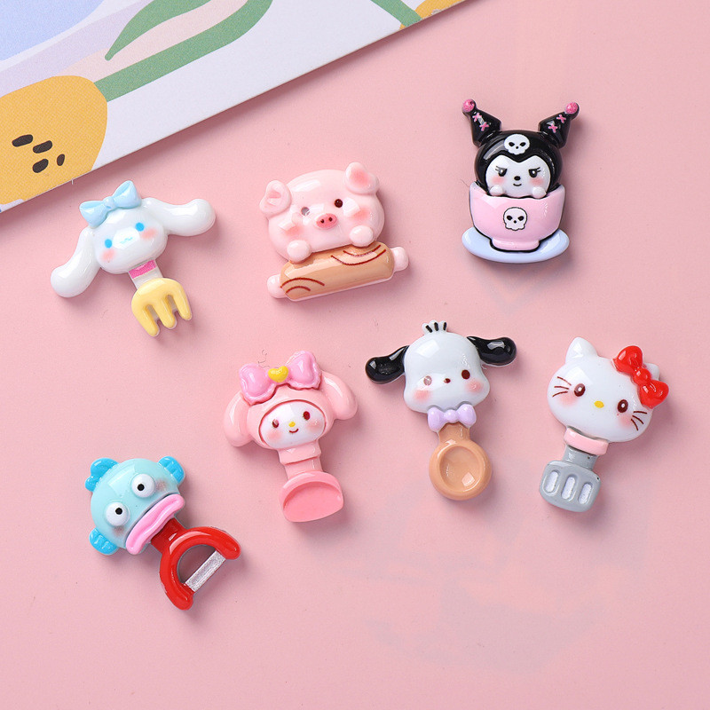อุปกรณ์เรซิน DIY การ์ตูนเครื่องครัวเคลือบเงาสัตว์ Series DIY ครีมกาวเคสโทรศัพท์อุปกรณ์เสริม DIY Handmade เด็ก Hairpin วัสดุ