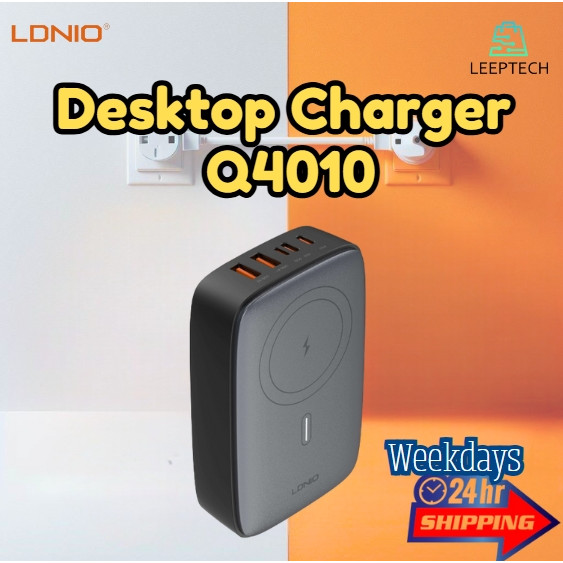 LDNIO 140W Multiport Desktop Charging Wireless Charger Q4010 6-in-1 GaN 140W Wireless Magnetic Fast 