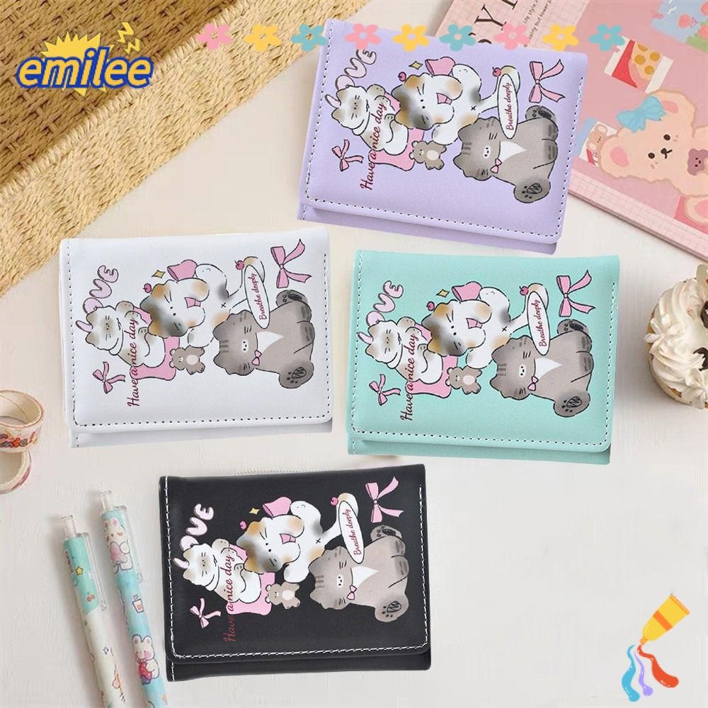 เอมิลี กระเป๋าใส่เหรียญเงิน,3พับ ปู่ หนังบัตรเครดิต สวัสดี,การ์ตูนกระเป๋าบัตรกันน้ํานักเรียนหญิง
