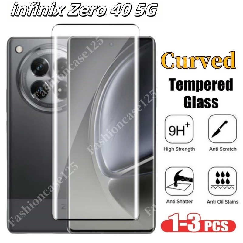 Infinix Zero 40 5G หน้าจอโค้ง Protector สําหรับ Infinix Zero40 30 5G 4G Zero30 คลุมทั้งหมดกระจกนิรภัย HD Clear View ฟิล์มป้องกันกระจก Anti Scratch 9H ความแข็ง Anti Scratch