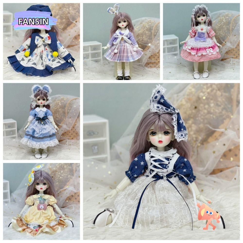 Fansin 1/6 เสื้อผ้าตุ๊กตา BJD, น่ารักสวยชุดแม่บ้าน, แฟชั่น Lorita พร้อม Headwear Lorita ชุดเด็ก