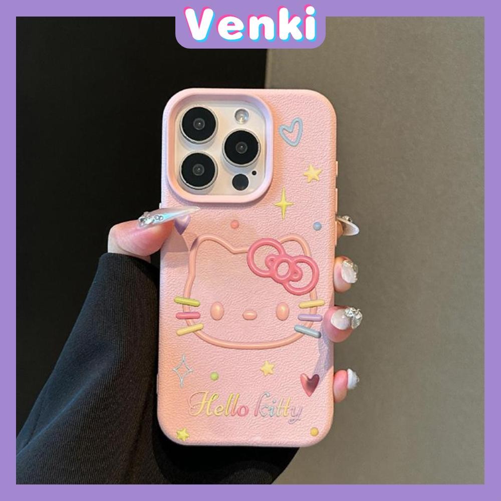 Venki - เคส iPhone 16 Pro Max iPhone 11 เคสหนังเนื้อนิ่มสีแคนดี้ TPU แมวสีชมพูน่ารัก Compatible With iPhone15 Pro max 14 13 12 Pro max XS XR 7 Plus 8 Plus