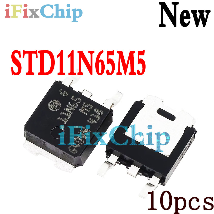 10 ชิ้น ยี่ห้อใหม่ STD11N65M5 11N65M5 11N65 TO-252 ชิปเซ็ต