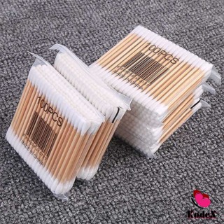 KDX สำลีก้านด้ามไม้  หัวคู่คัตเติ้ลบัต สำลีแบบไม้  1 แพ็ค บร…