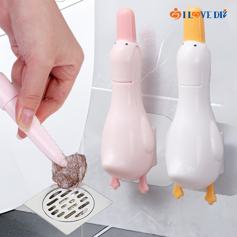 คลิปกําจัดขนห้องน้ําแบบไม่มีหมัดในครัวเรือน - หน้าท้อง ติดผนังเป็ดน่ารักเครื่องมือทําความสะอาดอ่างล้างจาน-อุปกรณ์ทําควา