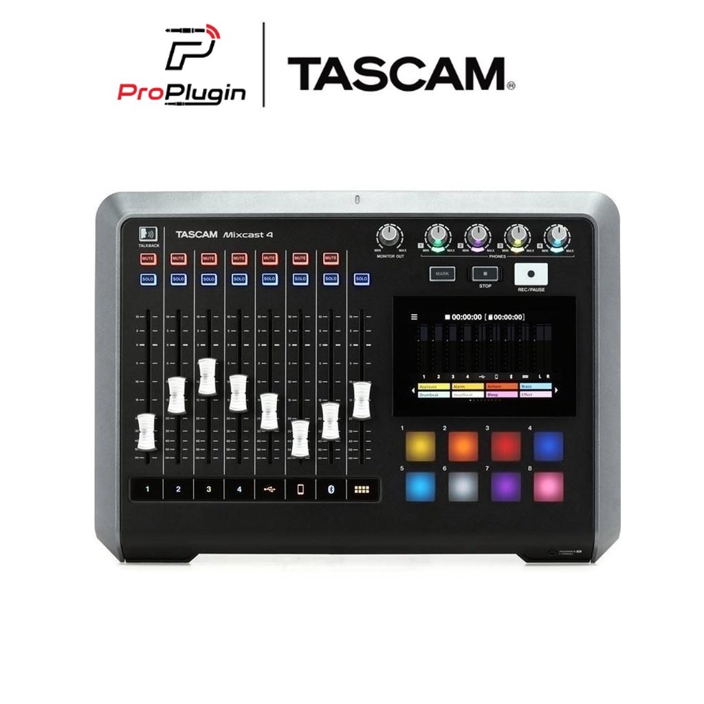 Tascam mixcast 4 Podcast Mixer, Recorder, and USB Audio Interface (ProPlugin)