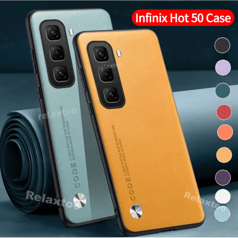 Infinix Hot 50 / Hot 50i / Hot 50 Pro+ เคสหนังกันลายนิ้วบาง กันกระแทก สําหรับ 4G/5G