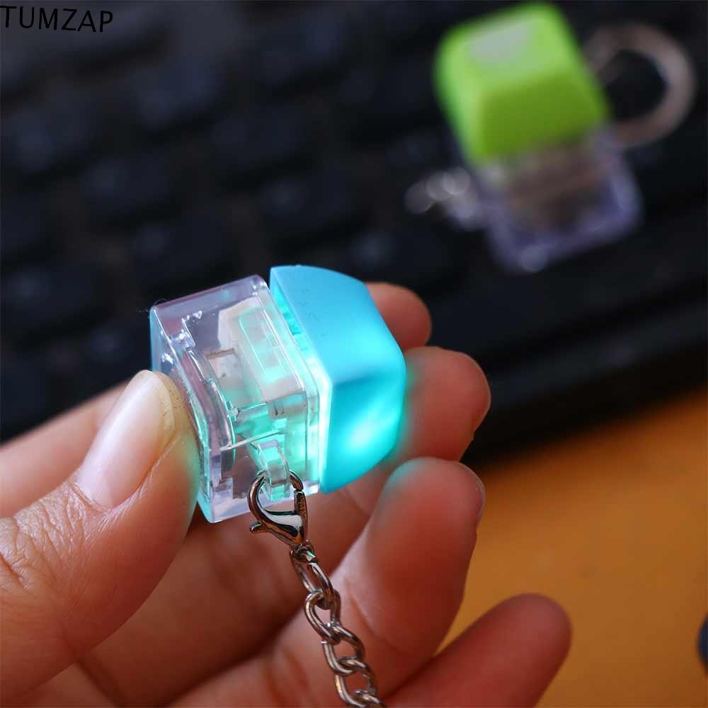 Tumzap ไม้ปลาคีย์บอร์ดพวงกุญแจ, LED ปลาไม้คีย์บอร์ดแบบกลไก, EDC Fidget ของเล่นคีย์บอร์ด Switche ABS ที่ถอดออกได้เครื่องทดสอบเพลากุญแจ Decompression จี้ของขวัญสนุก