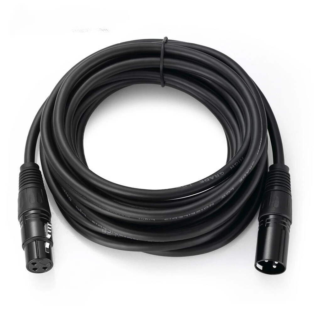 【1M สายดำ】สายสัญญาณเสียง XLR Male To XLR Female (ผู้เมีย) Mic Cable ยาว 1 เมตรXLR-XLR 3Pin สาย เคเบิล ชายหญิง สายเชื่อ