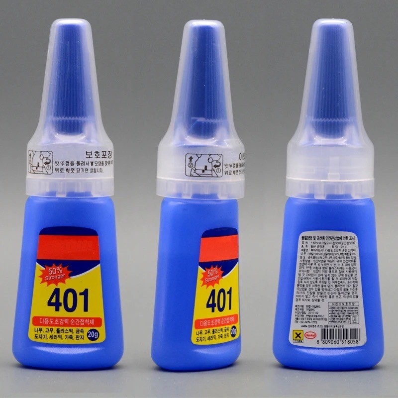 กาวติดเล็บปลอม401 ปริมาณ 20g เนื้อเจลและเนื้อน้ำ ใช้ติดเล็บปลอม แห้งไว ติดทนนาน