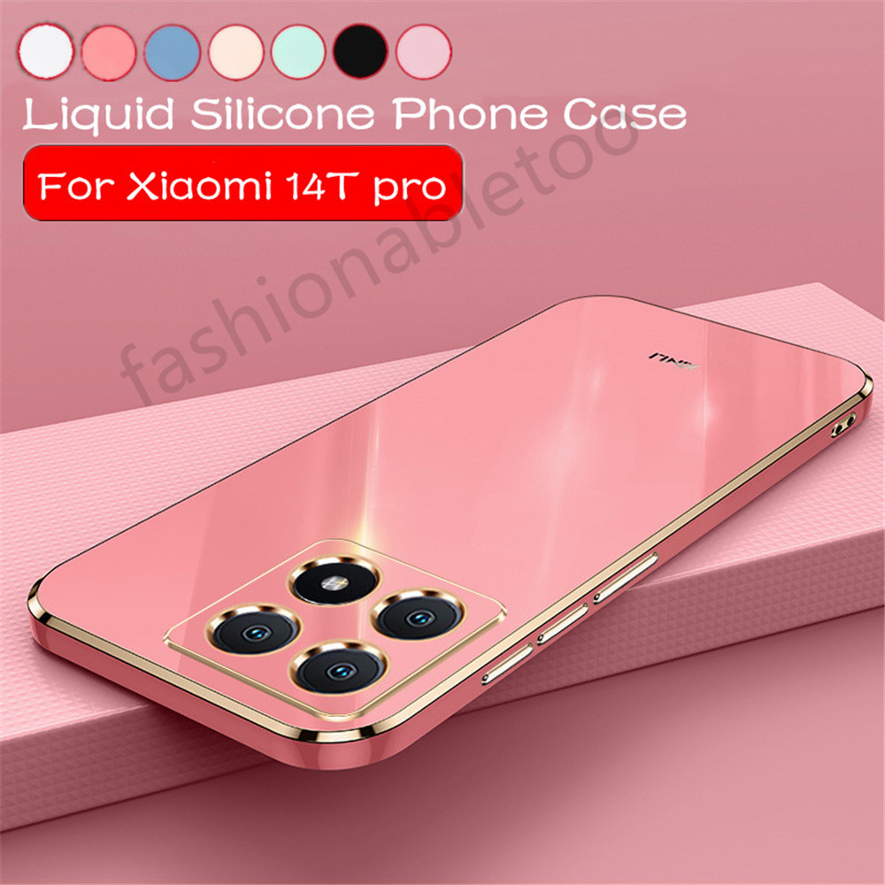 ปลอกสําหรับ Xiaomi 14T pro 14tpro 14 Ultra 1 4 Xiaomi14T pro Xiaomi14Tpro Xiaomi14Ultra Square ชุบเคสโทรศัพท์แฟชั่นคู่ซิลิโคนอ่อนนุ่มกล้องเลนส์กันกระแทกปกหลัง