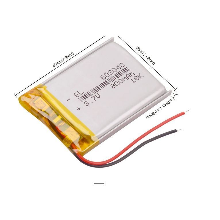 Battery Li-Polymer 603040 3.7V 800mAh