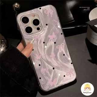 ผีเสื้อโบว์โรแมนติกสด เคส IPhone 13 11 15 Pro Max 7 8 Plus 12 14 Pro Max 14 11 12 Pro XR XS MAX X SE 14 Plus