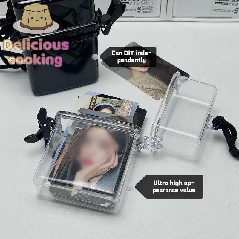[ทําอาหารอร่อย] Ins Idol Photo Card Storage Box ตกแต่ง Photocard กล่องเก็บภาพกันน้ํารวบรวมผู้ถือข้อความ Organizer Box [ใหม่]