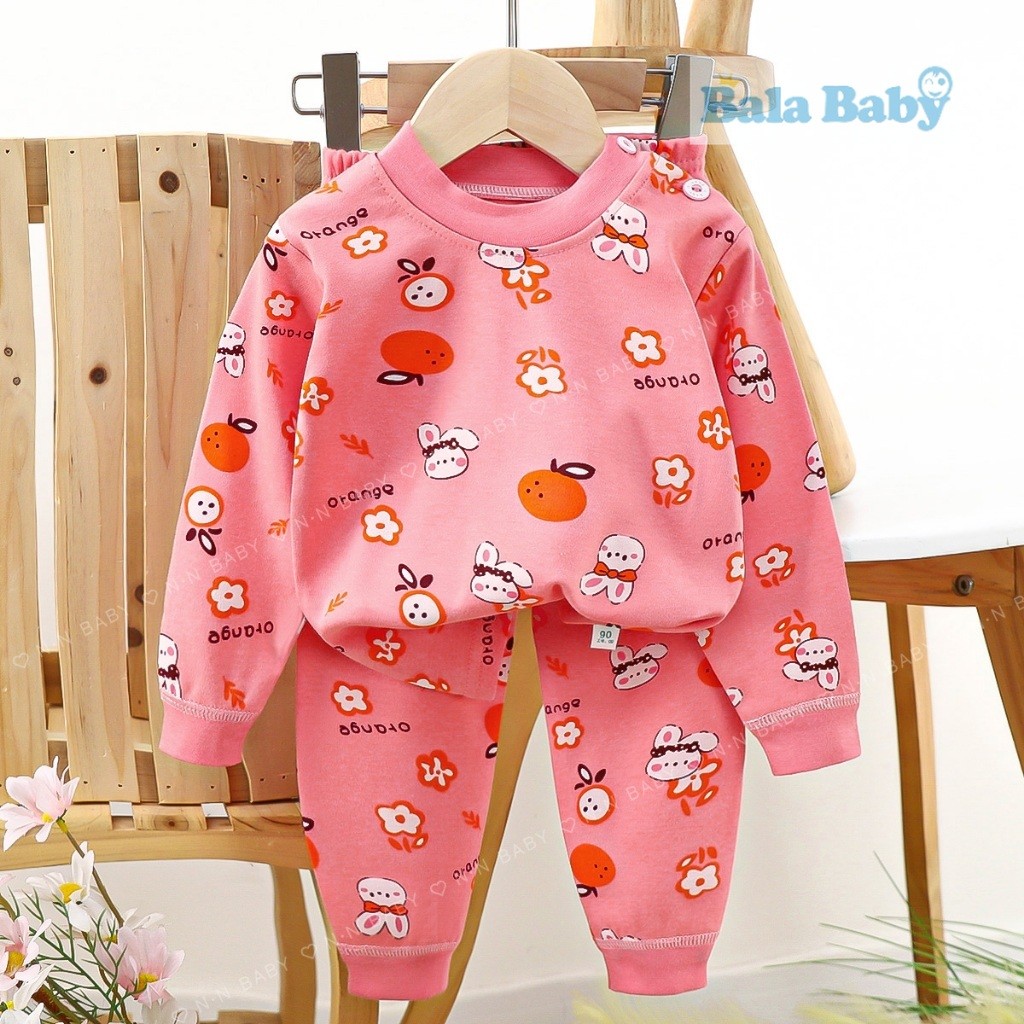 ชุดนอนแขนยาว ขายาว เสื้อผ้าเด็ก ชุดนอนกันหนาว ผ้าcotton Size73-110 cm CXT25 - รูปที่ 5